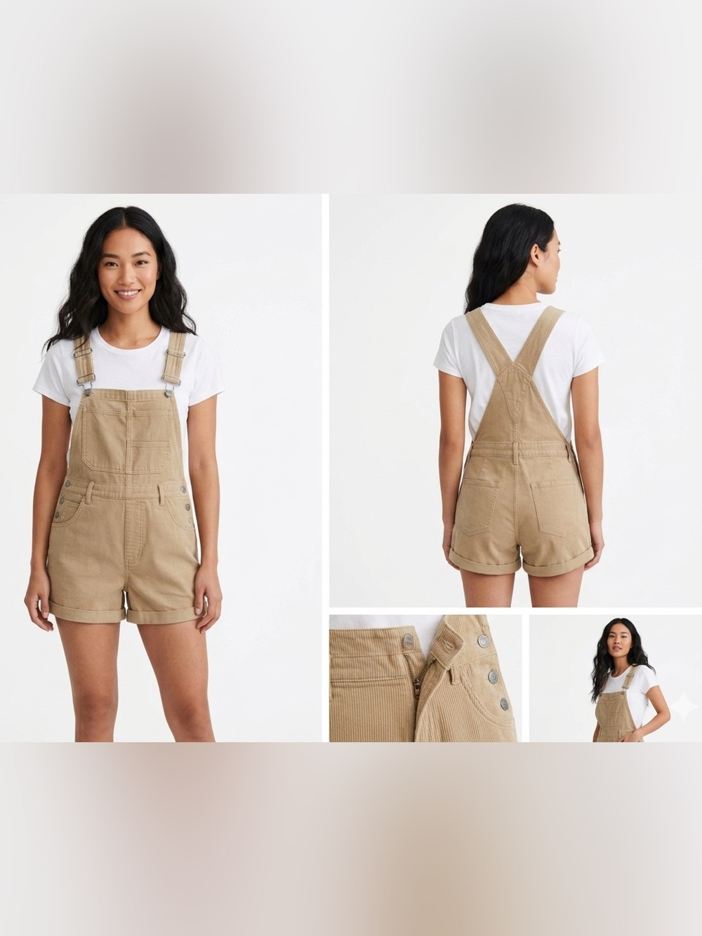 NWT Anrabess Tan Short Overalls Women’s Size Xs Boho Western